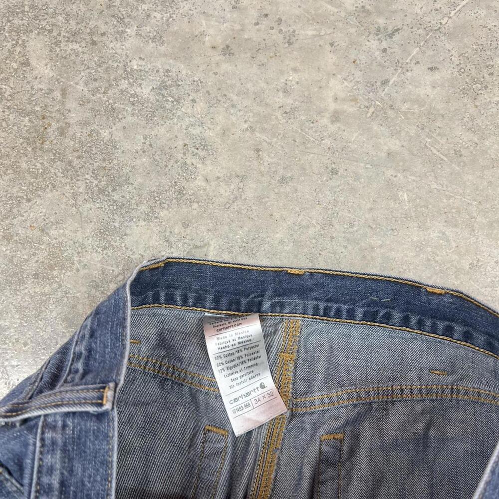 vintage carhartt dark blue relaxed baggy fit jeans size 34 x 32 - Picture 3 of 4